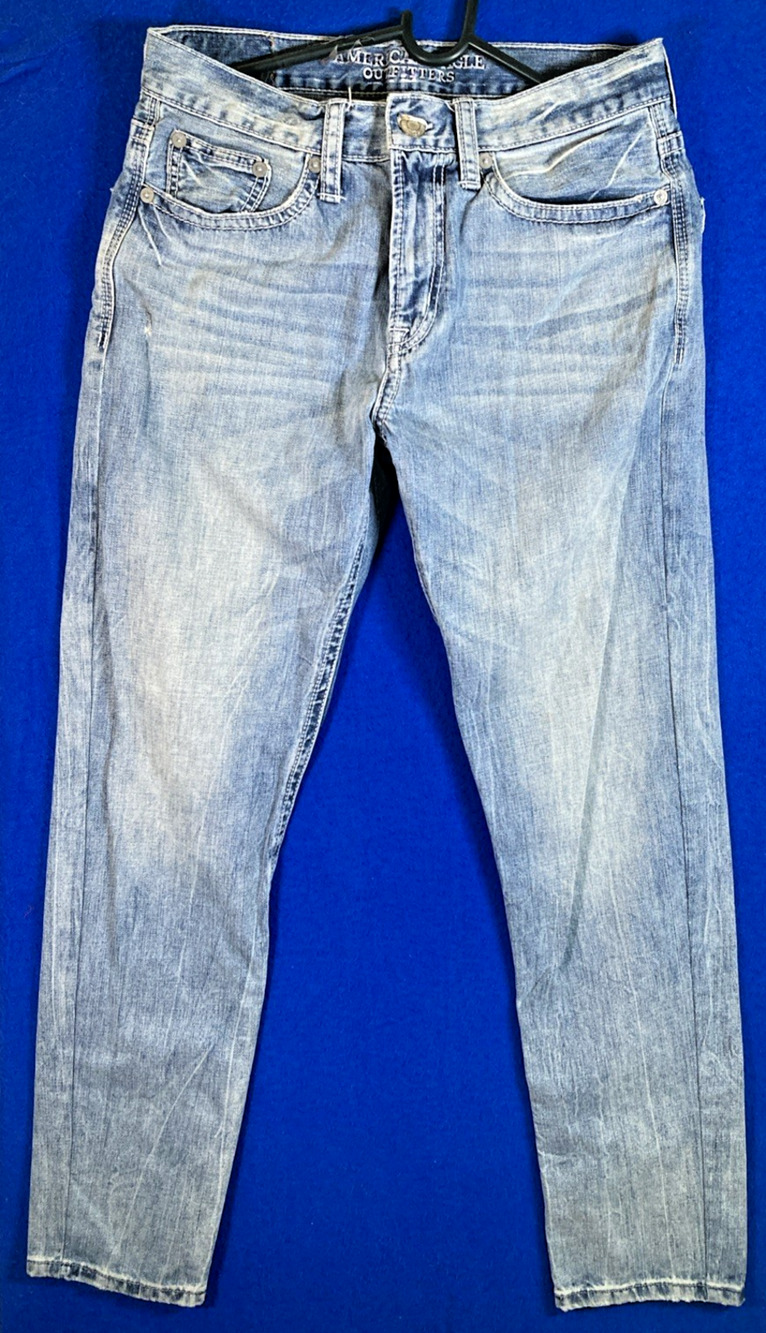 American Eagle Men’s Slim Fit Jeans 31 x 32 Light Wash Blue Denim